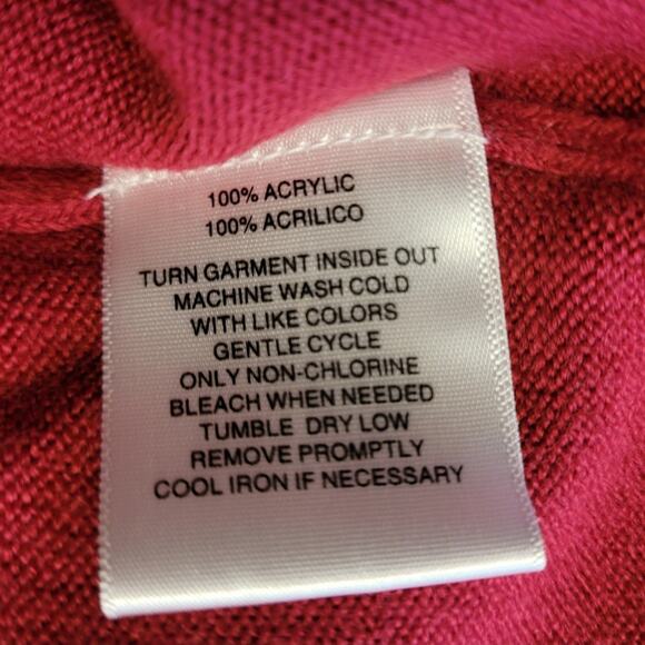 NWT Sag Harbor Fuzzy Knit Sweater XL Hot Pink Magenta Soft Cozy Cottagecore - Picture 7 of 12